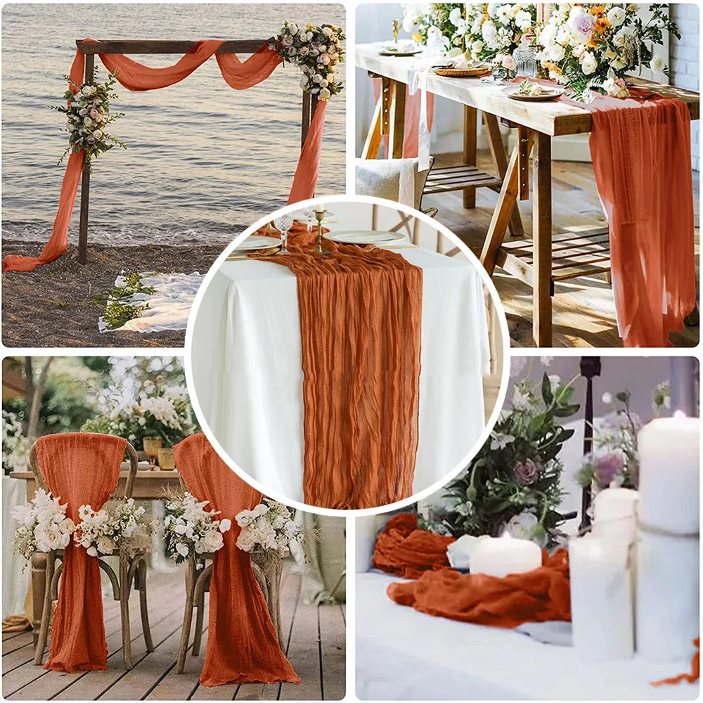 Wedding Decoration Table Runner Light Airy Feel Gauze Linen Wrinkle Design Dinner Tablecloth Beach Holiday Rustic Country Decor
Wedding Decoration Table Runner Light Airy Feel Gauze Linen Wrinkle Design Dinner Tablecloth Beach Holiday Rustic Country Decor
