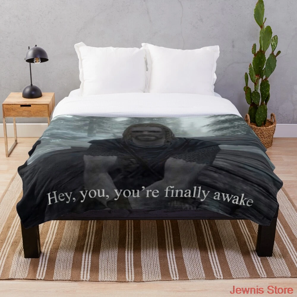 

Hey you re finally awake Throw Blanket Super Soft Printing Family Car and Sofa Bed throws Summer Office Quilts