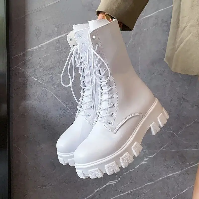 2022 Autumn and Winter New Middle Boots Fashion Lace-up Zipper Botas Mujer Sports Thick-soled Martin Boots Casual Women's Shoes
2022 Autumn and Winter New Middle Boots Fashion Lace-up Zipper Botas Mujer Sports Thick-soled Martin Boots Casual Women's Shoes