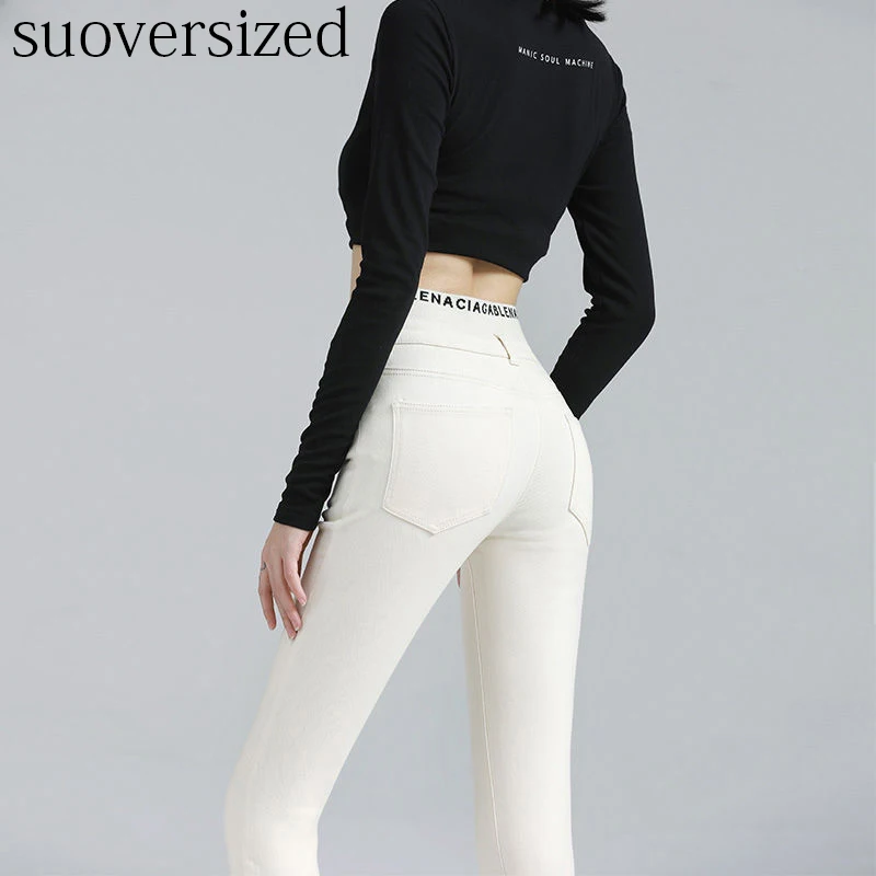 Mujer High Waist Pencil Pants Skinny Cotton Elastic Denim Capris Women Sexy Black Jeans Pantalone Korean Vintage Classic Trouses
Mujer High Waist Pencil Pants Skinny Cotton Elastic Denim Capris Women Sexy Black Jeans Pantalone Korean Vintage Classic Trouses