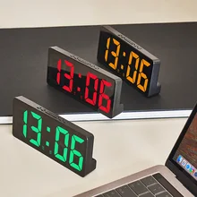 Voice Control Digital Alarm Clock Teperature Snooze Night Mode Desktop Table Clock 12/24H Anti-disturb Funtion LED Clocks Watch