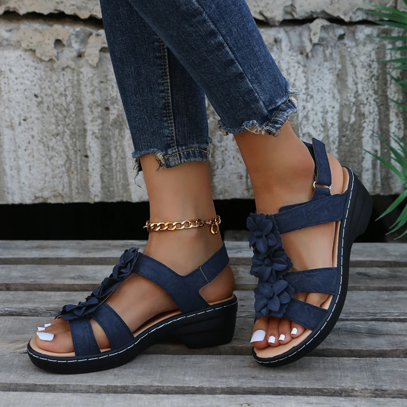 Women's Sandals Floral Wedge Platform Orthotics Retro Roman Casual Comfort Open Toe Sandals 2022 Summer Zapatos De Mujer
Women's Sandals Floral Wedge Platform Orthotics Retro Roman Casual Comfort Open Toe Sandals 2022 Summer Zapatos De Mujer