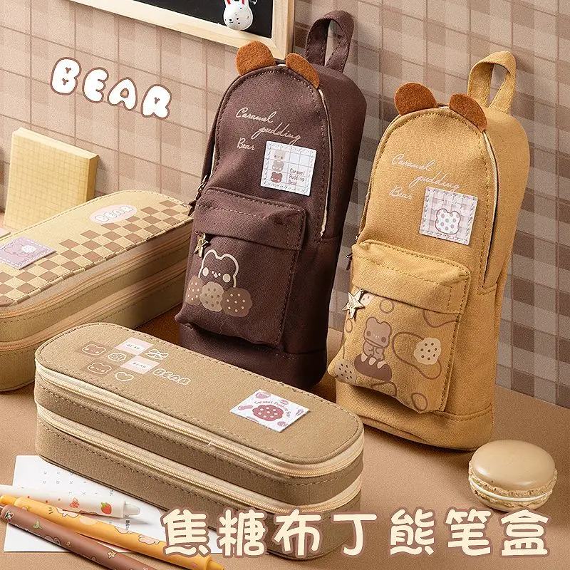 Bear pen bag INS Stationery bag Students large capacity canvas cute appearance horizontal pencil case storage
Bear pen bag INS Stationery bag Students large capacity canvas cute appearance horizontal pencil case storage