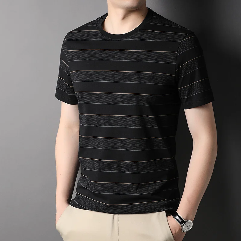 2023 Top New Summer Brand Top Urban Men's Wear Designer Round-neck T-shirt Stripe Classic Short-sleeve Casual Fashion Men's Wear
2023 Top New Summer Brand Top Urban Men's Wear Designer Round-neck T-shirt Stripe Classic Short-sleeve Casual Fashion Men's Wear