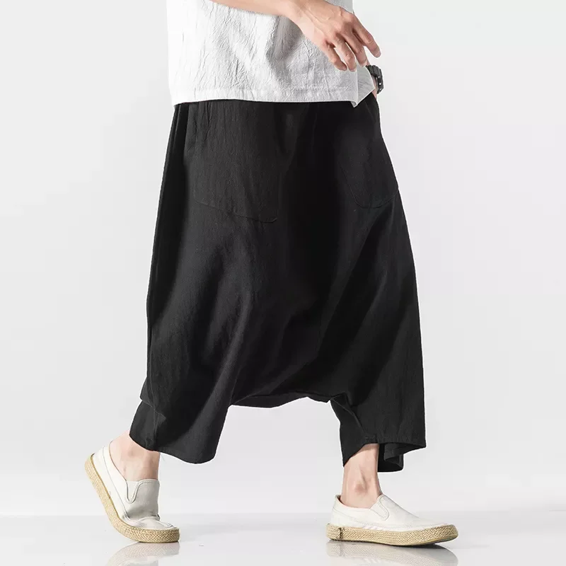 Men Pants Men's Wide Crotch Harem Pants Cotton Linen Loose Large Cropped Trousers Wide-legged Bloomers Korean Style Baggy
Men Pants Men's Wide Crotch Harem Pants Cotton Linen Loose Large Cropped Trousers Wide-legged Bloomers Korean Style Baggy