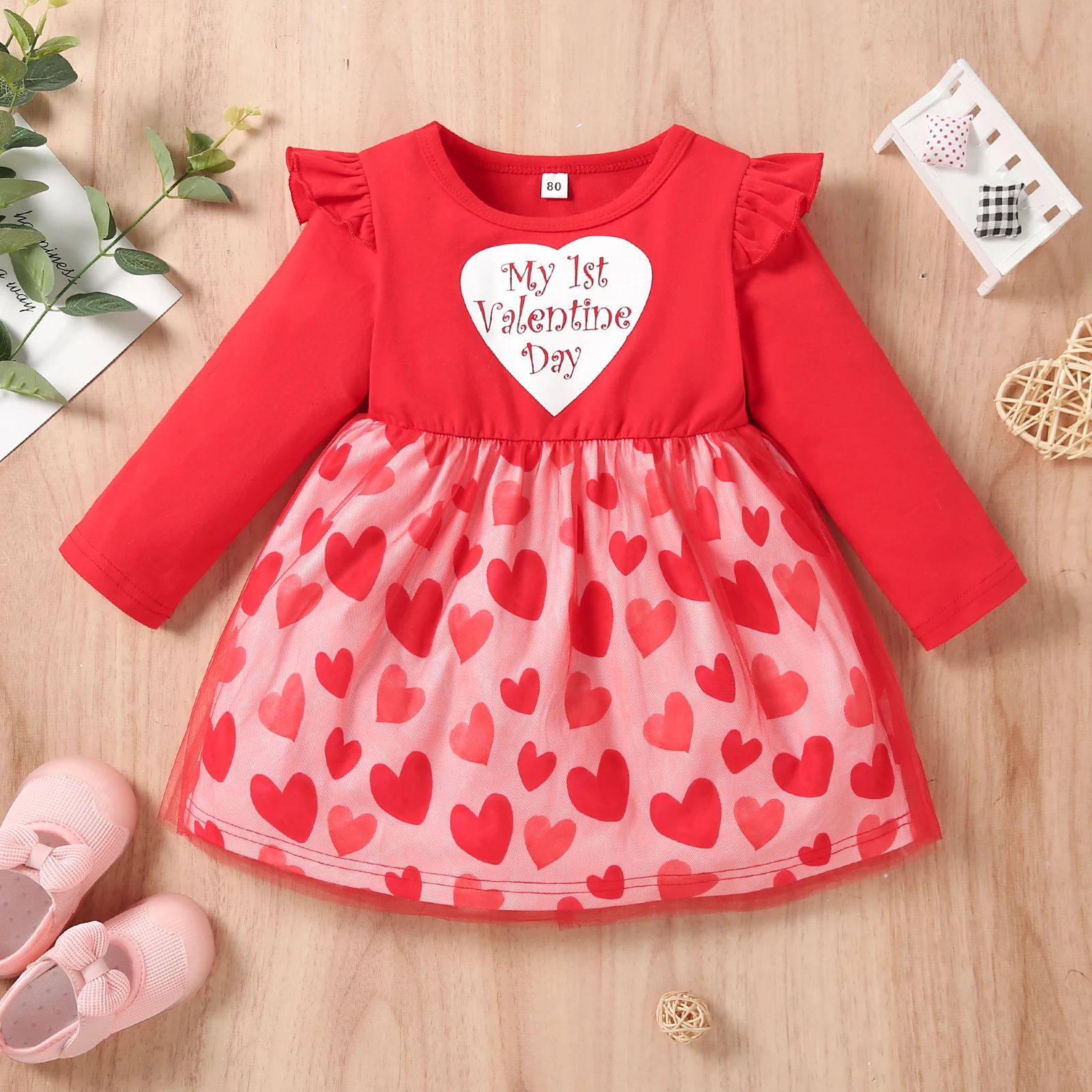Spring Valentine's Day Toddler Baby Girl Dress Long Sleeve Heart Print Tulle Patchwork Dress Casual Daily Party Clothes
Spring Valentine's Day Toddler Baby Girl Dress Long Sleeve Heart Print Tulle Patchwork Dress Casual Daily Party Clothes