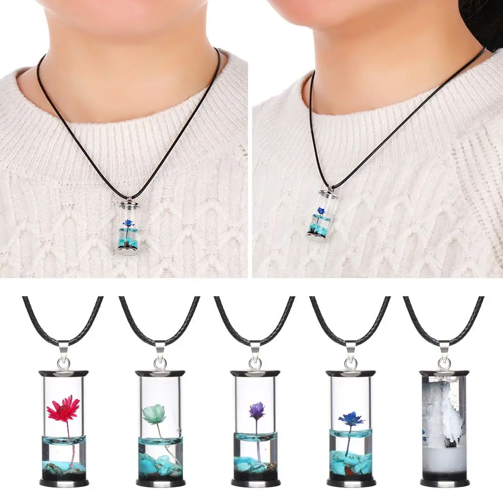 Permanent Time Leather Rope Jewellery Lucky Charm Crystal Vial Necklace Luminous Drifting Jar Wishing Bottle Pendant
Permanent Time Leather Rope Jewellery Lucky Charm Crystal Vial Necklace Luminous Drifting Jar Wishing Bottle Pendant