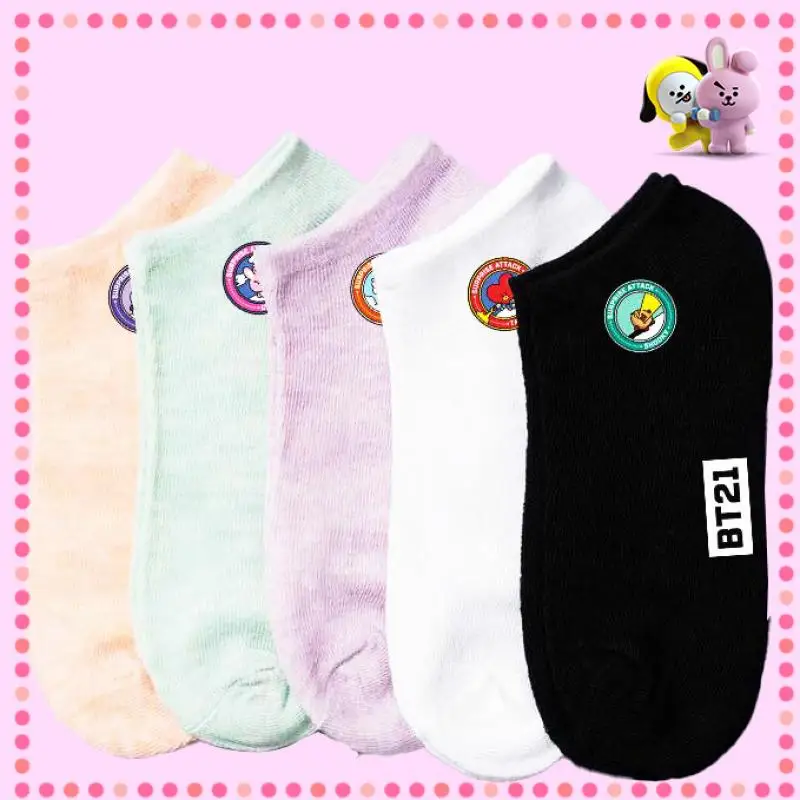 

Bt21 Socks Kawaii Boat Stockings Cute Cotton Anime Rj Tata Chimmy Koya Cooky Kpop Stars Bts Periphery Sweat Absorption Fans Gift