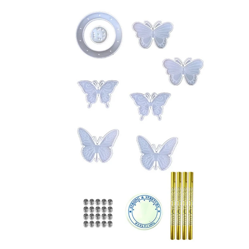 

Wind Chime Resin Mold Set DIY Butterfly Windbell Pendant Silicone Molds Epoxy Casting Mould Crafts Making For Home Decor