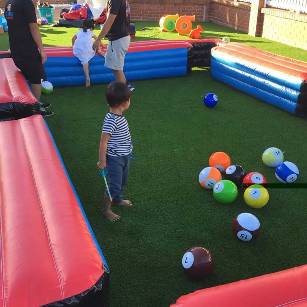 PVC Material Inflatable Soccer Billiard Pool Table for Snooker Ball Game Interactive Sports Games with blower and balls
PVC Material Inflatable Soccer Billiard Pool Table for Snooker Ball Game Interactive Sports Games with blower and balls