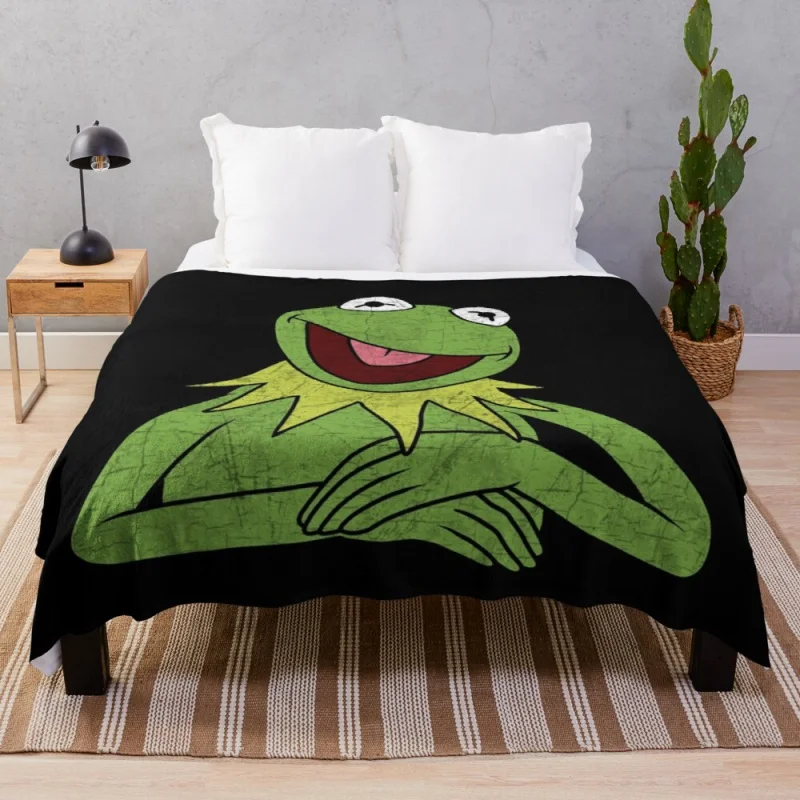 

Плед лягушки Kermit для путешествий, очень большое одеяло