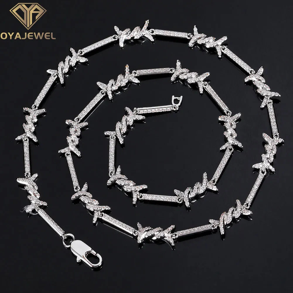 OYAJEWL 2.5mm Micro Pave Cz Cubic Zirconia Barbed Wire Chain Hip Hop Thorns Necklace For Men Women Couple Neck Link Jewelry
OYAJEWL 2.5mm Micro Pave Cz Cubic Zirconia Barbed Wire Chain Hip Hop Thorns Necklace For Men Women Couple Neck Link Jewelry