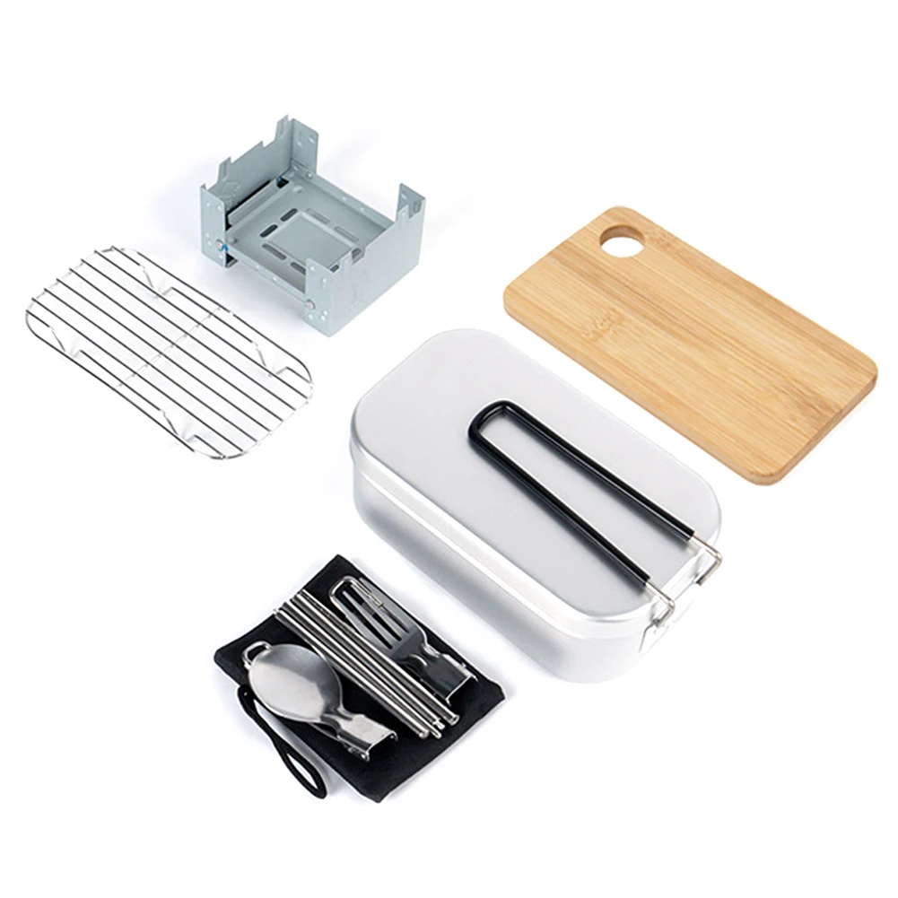 Complete Camping Meal Kit with Lunch Box Alcohol Stove Steaming Rack and Cutting Board Perfect for Outdoor Adventures
Complete Camping Meal Kit with Lunch Box Alcohol Stove Steaming Rack and Cutting Board Perfect for Outdoor Adventures