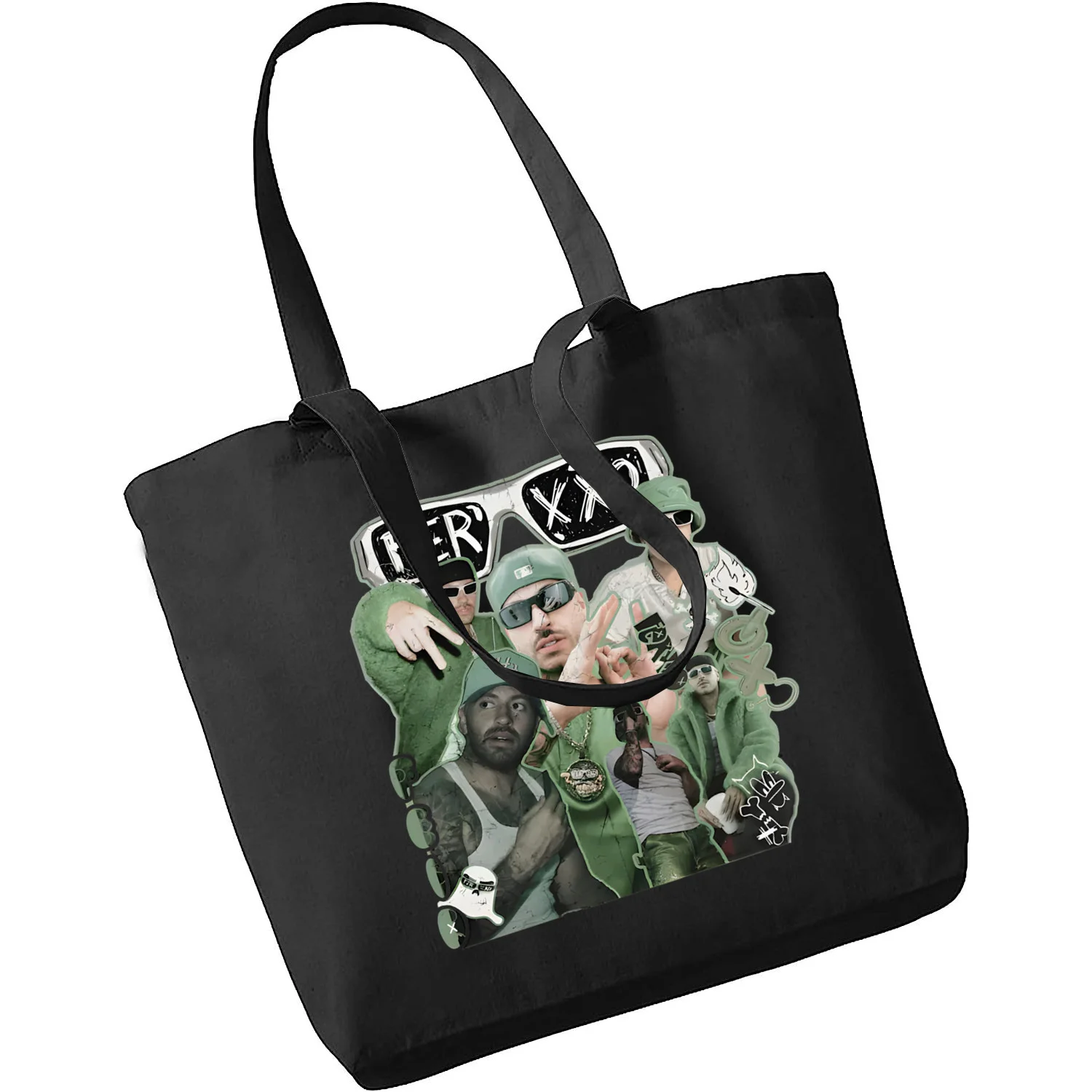 

The Ferxxo Feid 90s Rapper Feid Ferxxo Canvas Bag Casual Large Hand Bags for Women Ladies Handbag Print Large Capacity Bag