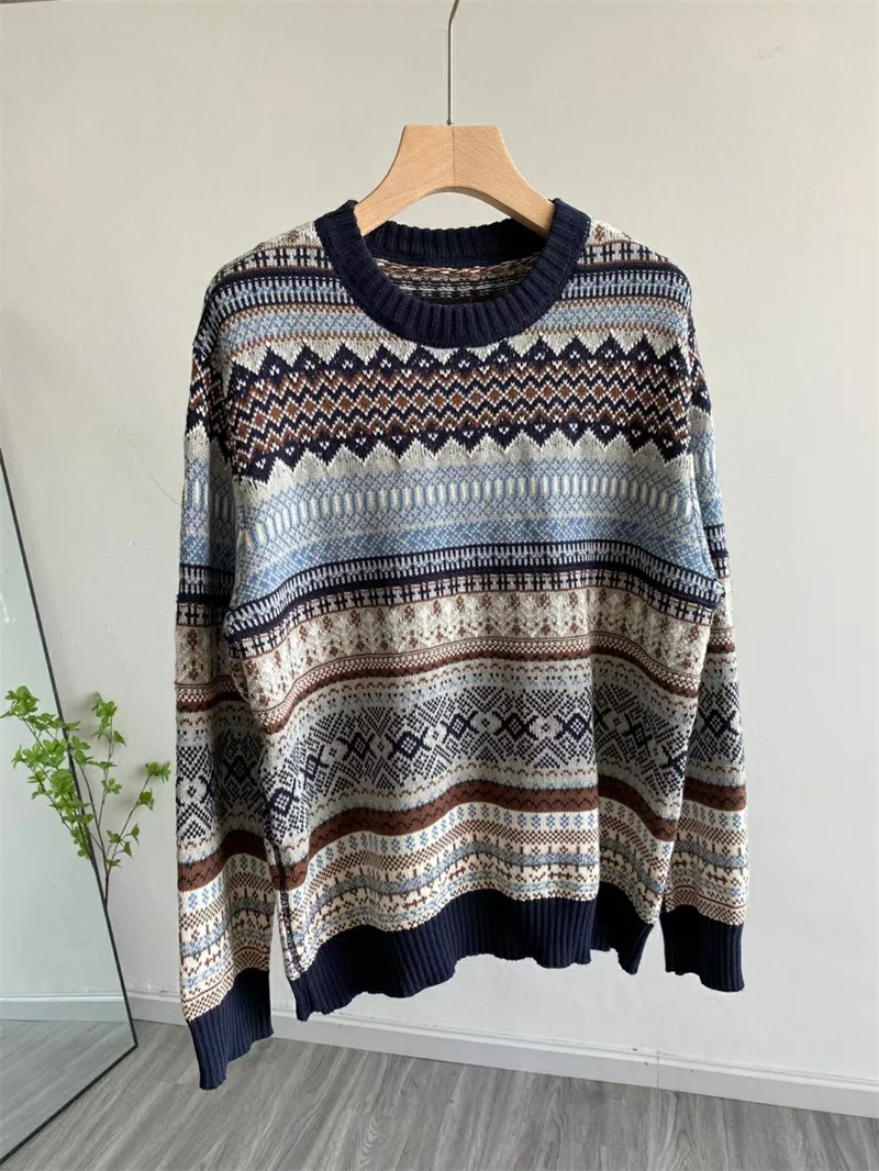 2023 весна лето винтажный лоскутный вязаный пуловер Свитера 
2023 весна лето винтажный лоскутный вязаный пуловер Свитера