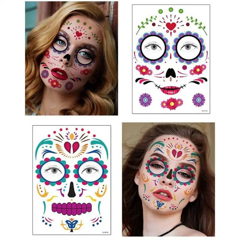 Halloween Face Tattoo Sticker Waterproof Sweat Dead Day Masquerade Funny Makeup Temporary Sticker Practical Jokes Toys Gifts
Halloween Face Tattoo Sticker Waterproof Sweat Dead Day Masquerade Funny Makeup Temporary Sticker Practical Jokes Toys Gifts