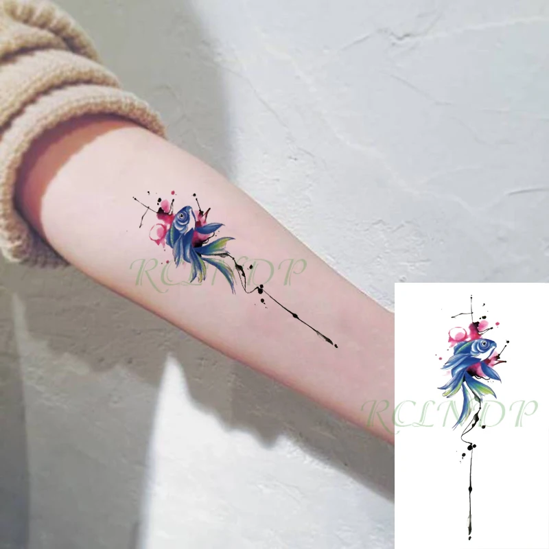 Waterproof Temporary Tattoo Sticker Fish Watercolor Design Flash Tatoo Fake Tatto Hand Leg Arm for Men Women Kids
Waterproof Temporary Tattoo Sticker Fish Watercolor Design Flash Tatoo Fake Tatto Hand Leg Arm for Men Women Kids