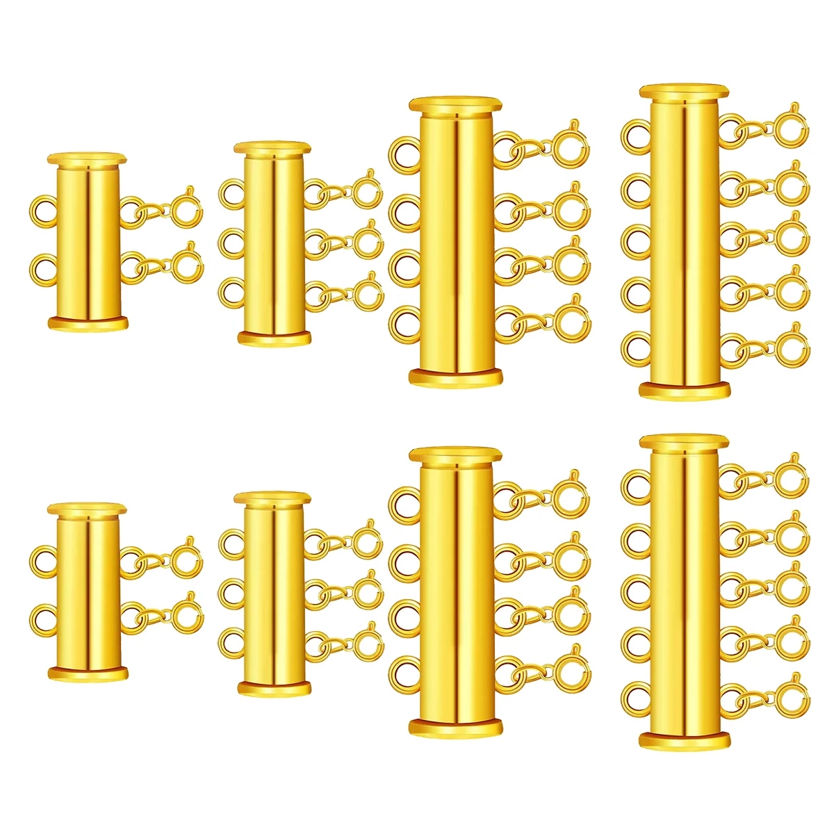8pcs Slide Clasp Lock Bracelet Necklace Connector Multi Strand Slide Tube Clasps for Bracelet Necklace Jewelry Crafts
8pcs Slide Clasp Lock Bracelet Necklace Connector Multi Strand Slide Tube Clasps for Bracelet Necklace Jewelry Crafts