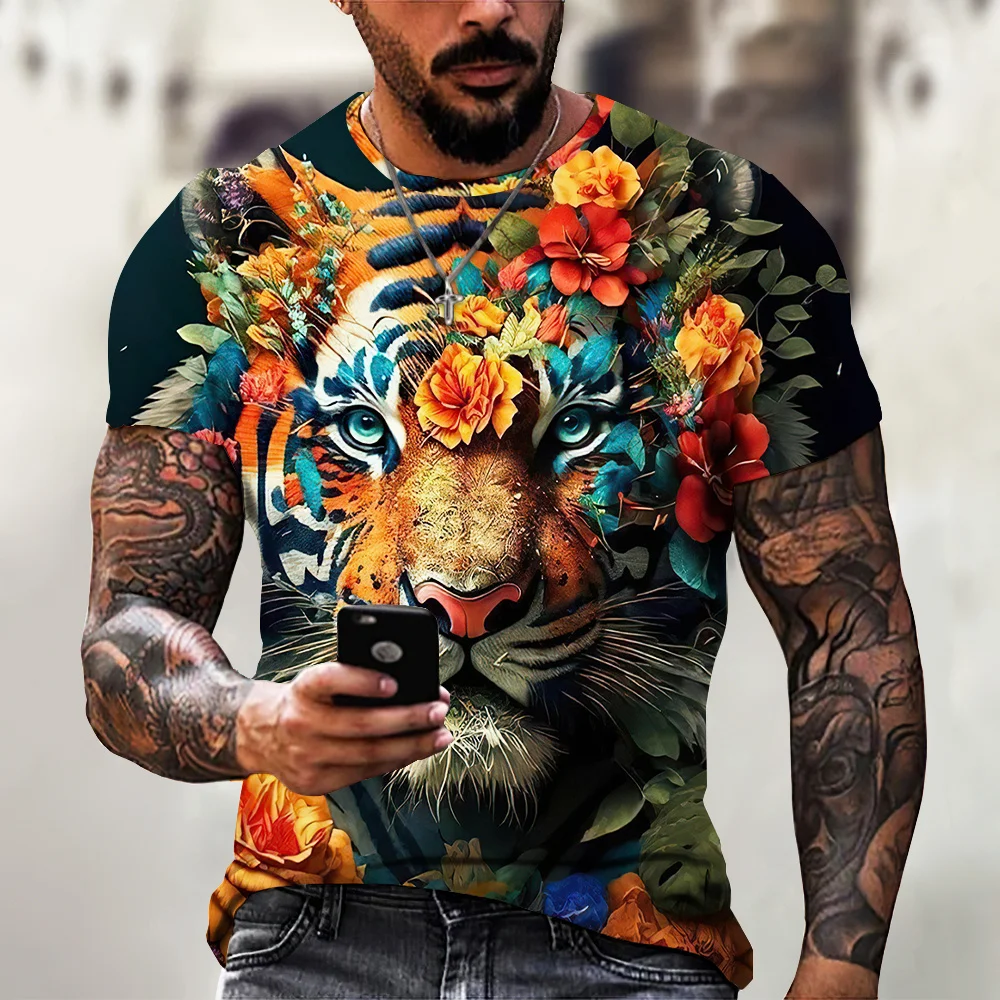 Tiger Print Men'S T-Shirt Vintage Top Harajuku 3d T-Shirt Animal Pattern Pullover Short Sleeve Summer Large Vintage Men Clothing
Tiger Print Men'S T-Shirt Vintage Top Harajuku 3d T-Shirt Animal Pattern Pullover Short Sleeve Summer Large Vintage Men Clothing