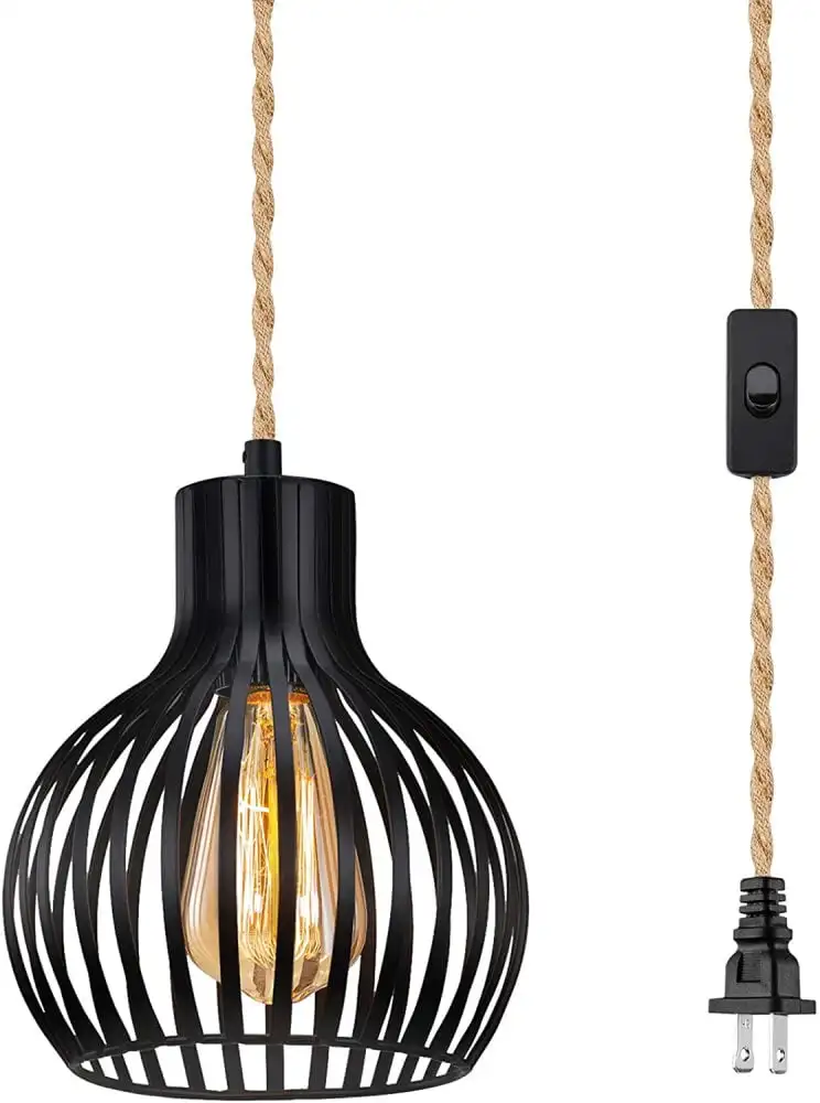 Farmhouse Plug in Pendant Light 13 ft Hanging Lamp Kit with On/Off Switch Metal Cage Lampshade Lighting Fixtures,E26 Base
Farmhouse Plug in Pendant Light 13 ft Hanging Lamp Kit with On/Off Switch Metal Cage Lampshade Lighting Fixtures,E26 Base