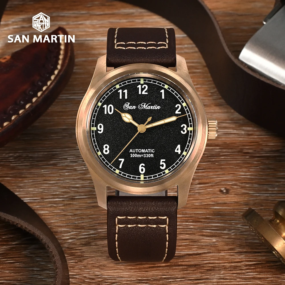San Martin SN0034QD Retro Pilot Wristwatch 37mm 8215 Bronze Luminous 100m Waterproof Automatic Simple Men's Watch Military Watch
San Martin SN0034QD Retro Pilot Wristwatch 37mm 8215 Bronze Luminous 100m Waterproof Automatic Simple Men's Watch Military Watch