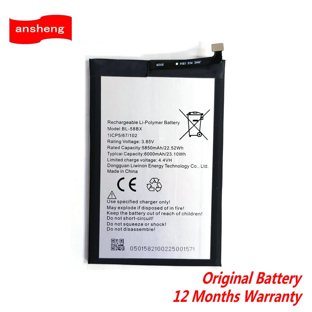 New Original 3.85V 6000mAh BL-58BX Battery For Infinix / X680/ Hot 9 Play/ Hot 10 Play/ X688B /X688C/ Smart 5 India Cell Phone
New Original 3.85V 6000mAh BL-58BX Battery For Infinix / X680/ Hot 9 Play/ Hot 10 Play/ X688B /X688C/ Smart 5 India Cell Phone