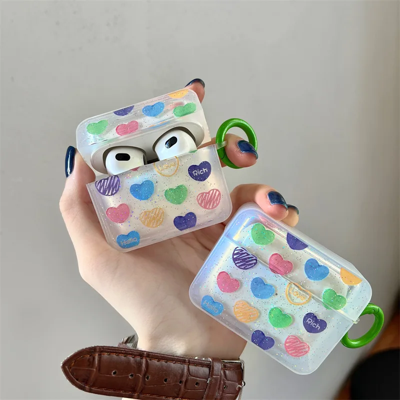 Shiny Colored Graffiti Heart Case for AirPods 1 2 3 Pro Case Cover Bluetooth Earbuds Charging Box Protective Cases for Air Pods
Shiny Colored Graffiti Heart Case for AirPods 1 2 3 Pro Case Cover Bluetooth Earbuds Charging Box Protective Cases for Air Pods