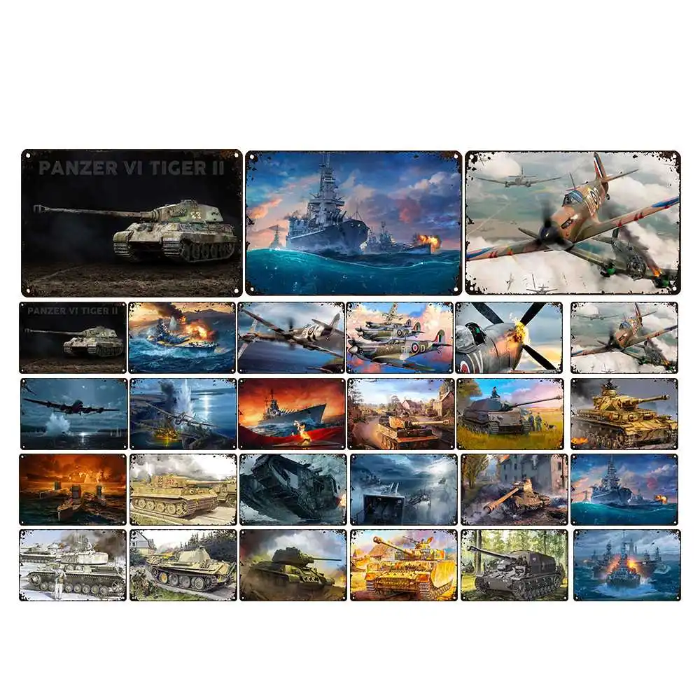 World War II Fighter Metal Sign Vintage Tank Sign Tin Plaque Plane Plaque for Garage Man Cave Living Room Home Wall Decor
World War II Fighter Metal Sign Vintage Tank Sign Tin Plaque Plane Plaque for Garage Man Cave Living Room Home Wall Decor