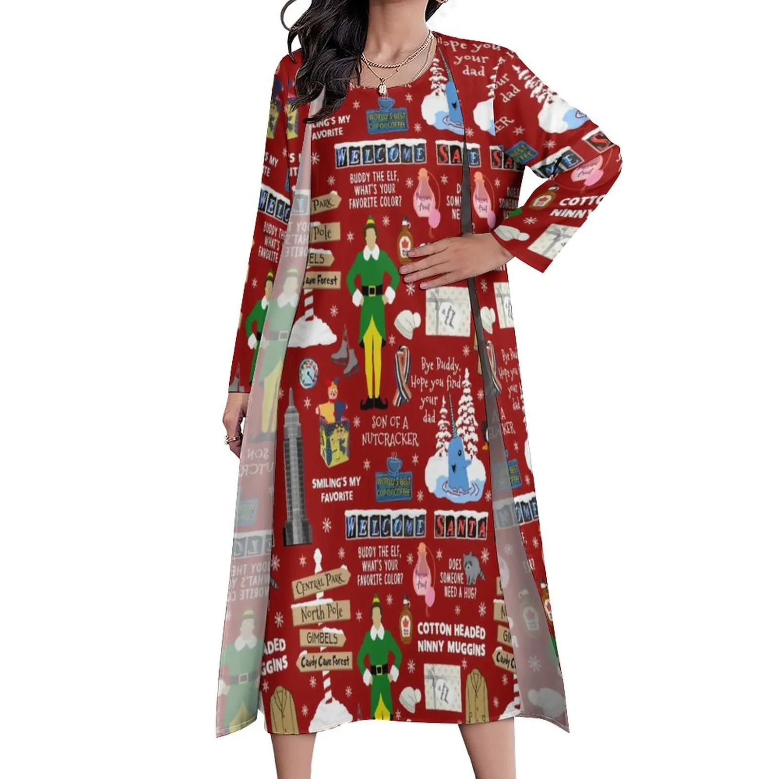 Nutcracker Print Dress Buddy The Elf Trendy Maxi Dress Street Style Boho Beach Long Dresses Two Piece Design Oversized Clothing
Nutcracker Print Dress Buddy The Elf Trendy Maxi Dress Street Style Boho Beach Long Dresses Two Piece Design Oversized Clothing