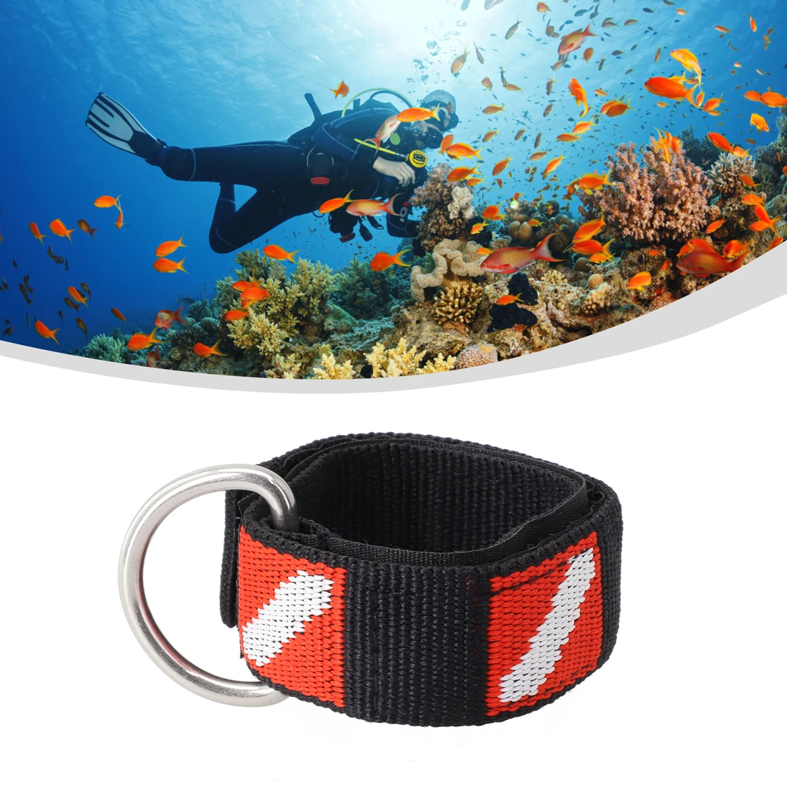 Diving Wrist Strap With Metal Webbing Band Adjustable Beautiful Black Diving Flag Pattern Lanyard Nylon Durable
Diving Wrist Strap With Metal Webbing Band Adjustable Beautiful Black Diving Flag Pattern Lanyard Nylon Durable