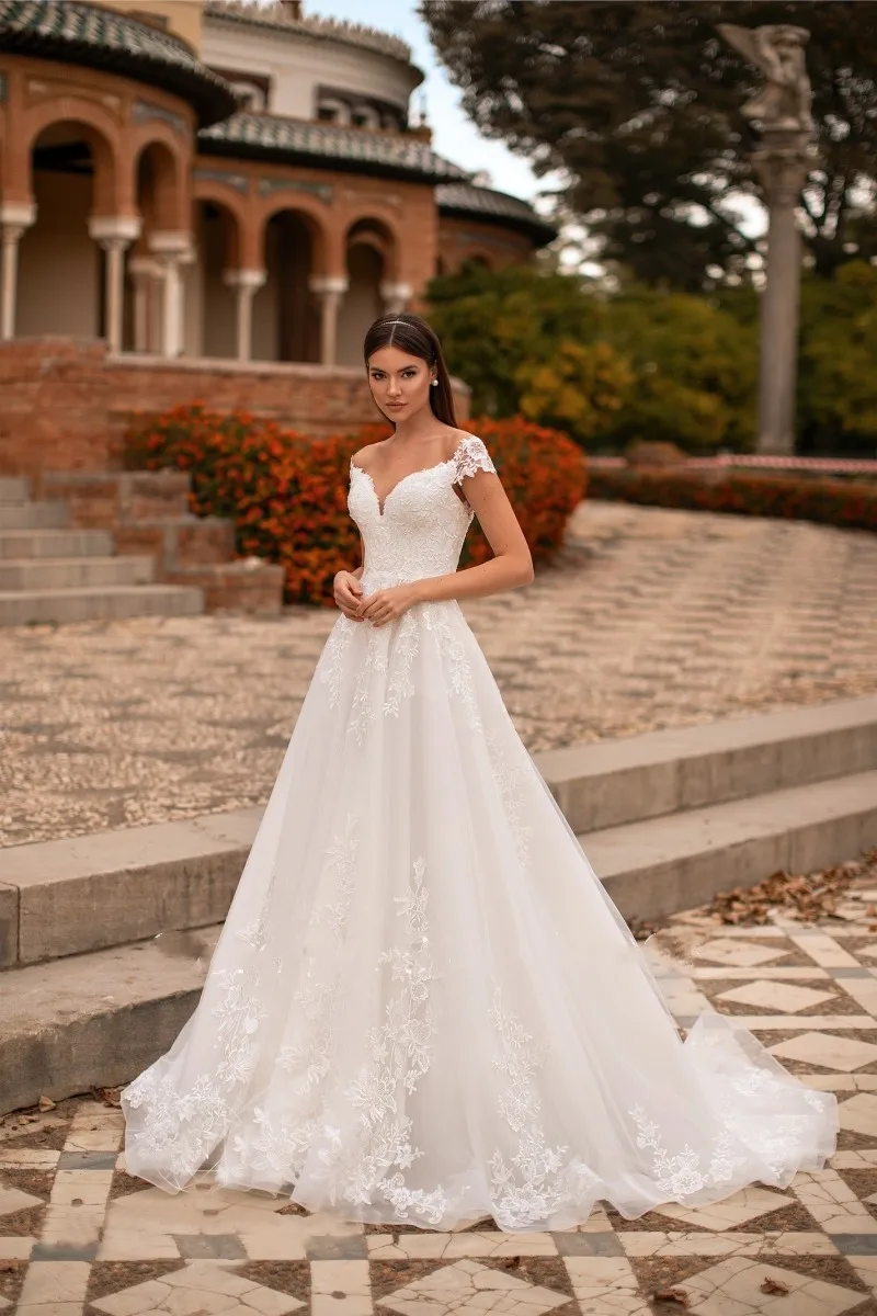 2023 New Arrival Off The Shoulder Wedding Dresses Lace Appliques Bridal Gowns For Women Cap Sleeves A Line Robe De Mariée Custom
2023 New Arrival Off The Shoulder Wedding Dresses Lace Appliques Bridal Gowns For Women Cap Sleeves A Line Robe De Mariée Custom
