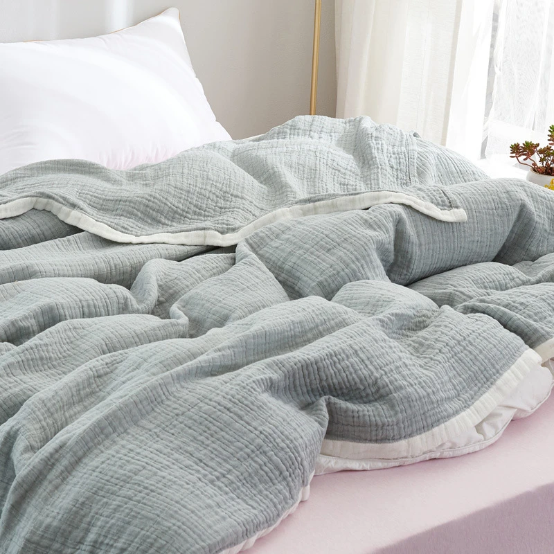 Solid Color White Border Gauze Towel Quilt Super Breathable Summer Nap Cover Blanket Single Double Children Adult Blanket
Solid Color White Border Gauze Towel Quilt Super Breathable Summer Nap Cover Blanket Single Double Children Adult Blanket