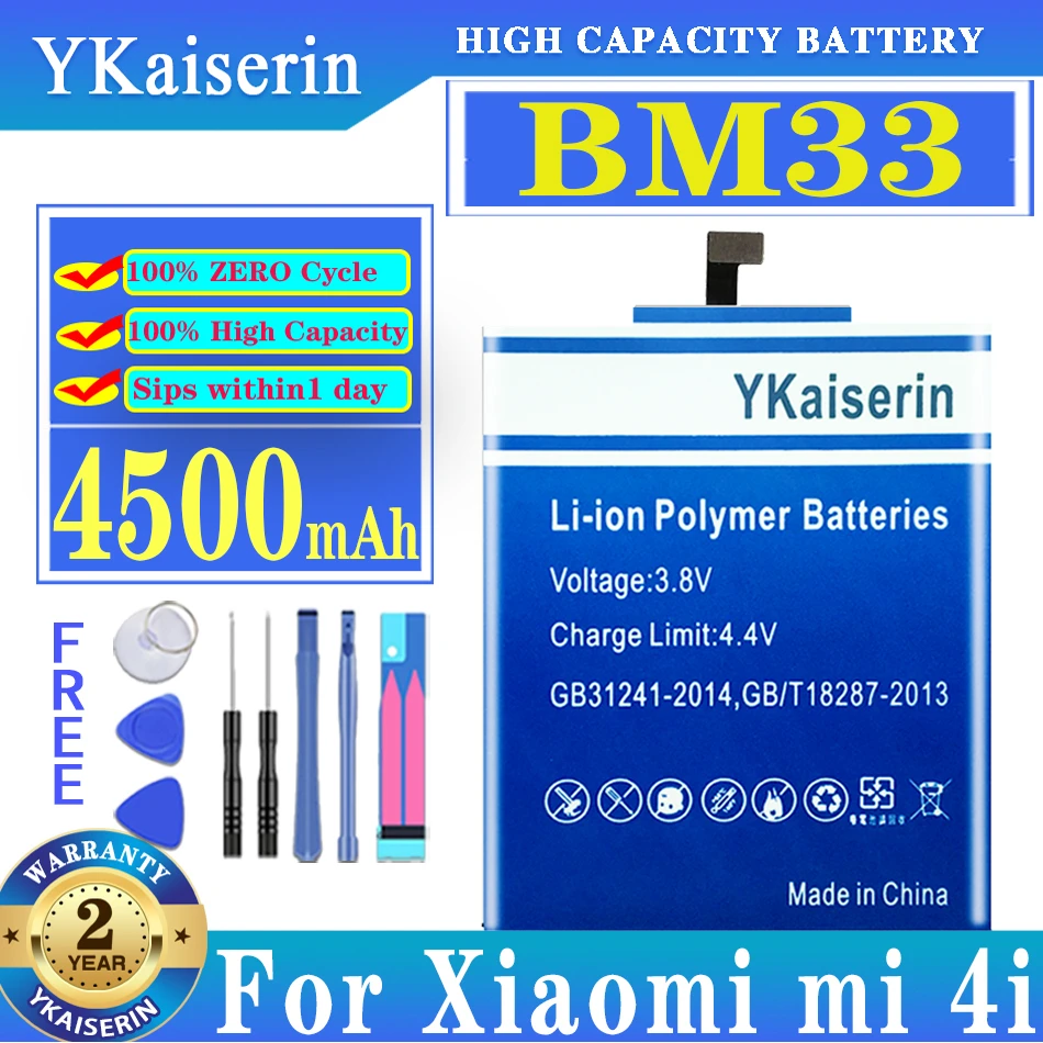 YKaiserin For Xiao Mi BM33 BM 33 4500mah Replacement Battery For Xiaomi Mi 4i M4i Mi4i High Quality Battery Batterij + Track NO
YKaiserin For Xiao Mi BM33 BM 33 4500mah Replacement Battery For Xiaomi Mi 4i M4i Mi4i High Quality Battery Batterij + Track NO