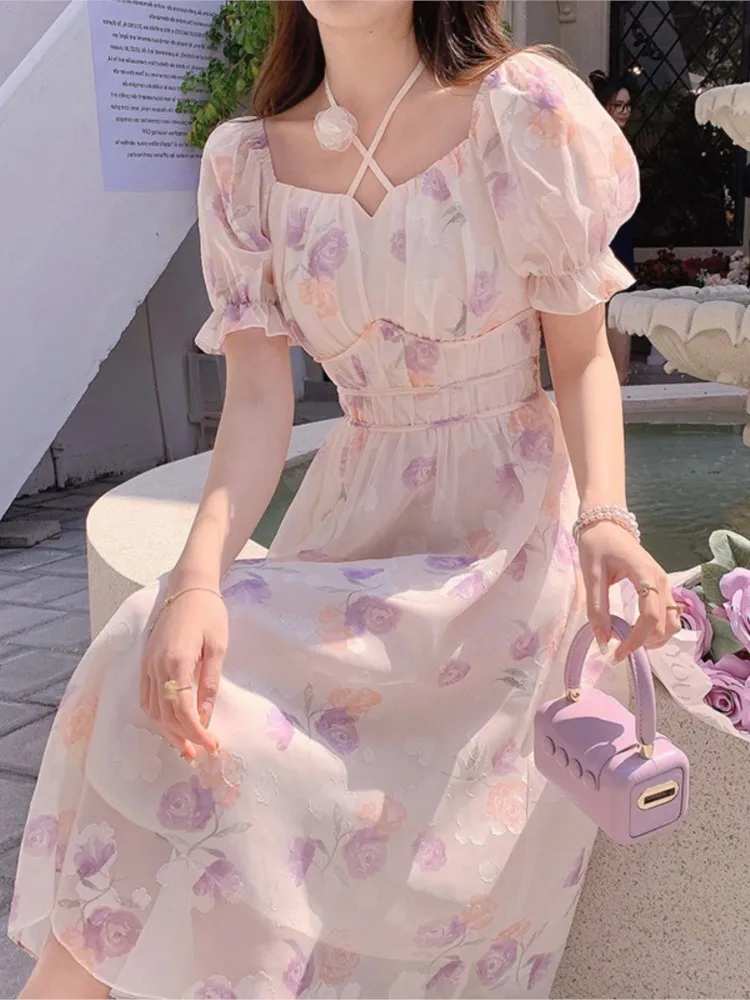 Fashion Summer Women Elegant Casual Midi Dresses French Style Lady Female Fashion Vintage Robe Vestidos Clothes
Fashion Summer Women Elegant Casual Midi Dresses French Style Lady Female Fashion Vintage Robe Vestidos Clothes