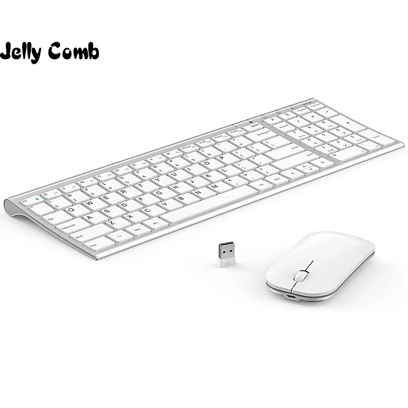 Jellycomb 2.4G Wireless Keyboard Mouse Rechargeable Keyboard Set with Number Pad Wireless Keyboard for PC Laptop Computer
Jellycomb 2.4G Wireless Keyboard Mouse Rechargeable Keyboard Set with Number Pad Wireless Keyboard for PC Laptop Computer