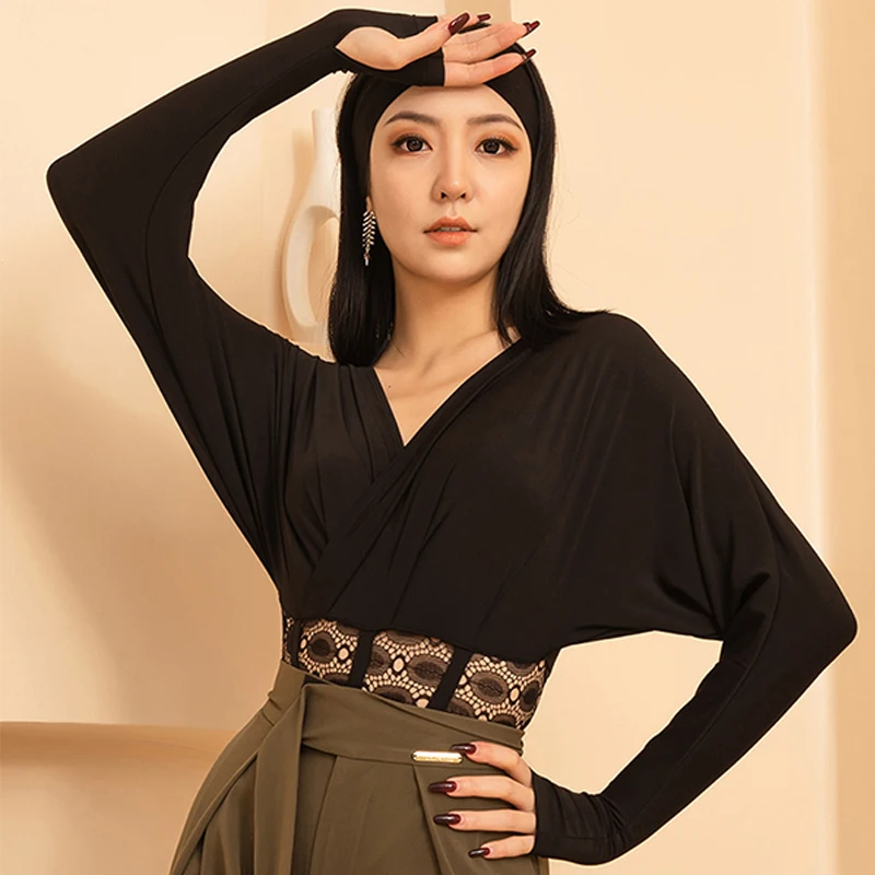 Latin Dance Tops Women Bat-Sleeved Leotard Autumn Winter Dance Clothes Lace Long Sleeves Tops Rumba Ballroom Dance Wear BL9128
Latin Dance Tops Women Bat-Sleeved Leotard Autumn Winter Dance Clothes Lace Long Sleeves Tops Rumba Ballroom Dance Wear BL9128