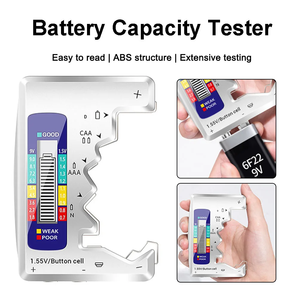 Digital Battery Tester LCD Battery Capacity Tester Check Detector Electronic Test C D N AA AAA 9V 1.5V Button Cell
Digital Battery Tester LCD Battery Capacity Tester Check Detector Electronic Test C D N AA AAA 9V 1.5V Button Cell