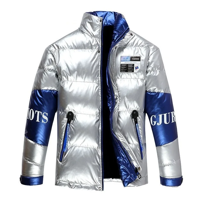 Men Winter Jackets Parka Thick Warm Hooded silver shiny Jacket Trend Harajuku Coat Male Casual Windproof Waterproof Outwear
Men Winter Jackets Parka Thick Warm Hooded silver shiny Jacket Trend Harajuku Coat Male Casual Windproof Waterproof Outwear
