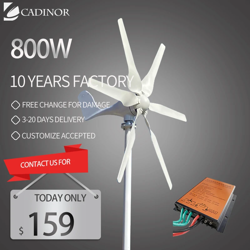 800W Hot Selling Wind Turbine Generator Fit For Marine Ship Or Home Use With Mppt Controller
800W Hot Selling Wind Turbine Generator Fit For Marine Ship Or Home Use With Mppt Controller