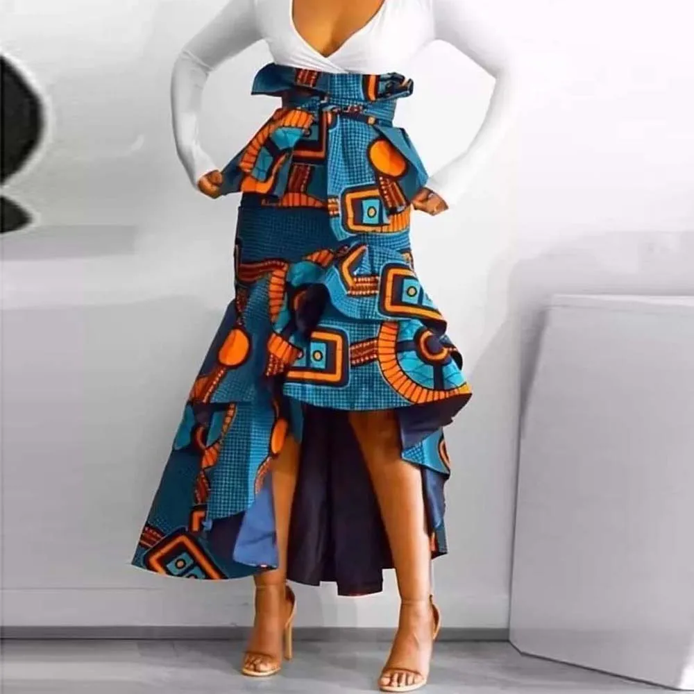 Women's Skirt High Waist Printed Lace-up Irregular Skirt Elegant OL Commuter Spring Summer New Africa Office Lady 2022
Women's Skirt High Waist Printed Lace-up Irregular Skirt Elegant OL Commuter Spring Summer New Africa Office Lady 2022