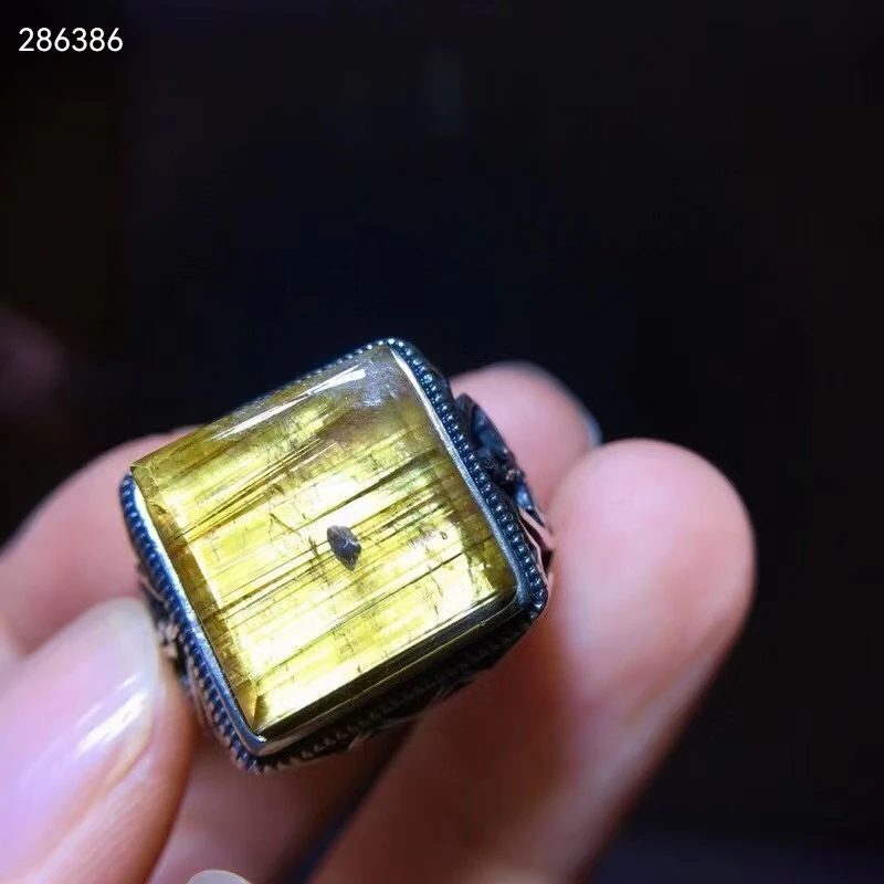 Genuine Natural Gold Rutilated Quartz Adjustable Ring 925 Silver Women Men 14.3/13.8mm Rectangle Yellow Rutilated Beads AAAAAA
Genuine Natural Gold Rutilated Quartz Adjustable Ring 925 Silver Women Men 14.3/13.8mm Rectangle Yellow Rutilated Beads AAAAAA