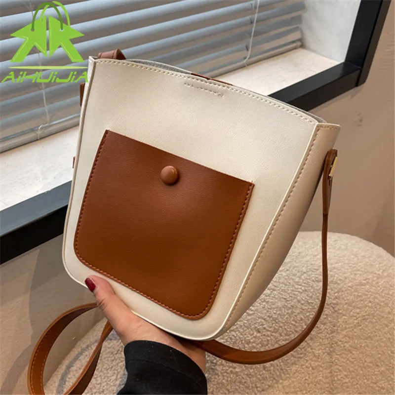 Fashion Color Contrast Shoulder Crossbody Bag for Women Designer Women Bags Luxury PU Leather Bucket Bag High Capacity Handbags
Fashion Color Contrast Shoulder Crossbody Bag for Women Designer Women Bags Luxury PU Leather Bucket Bag High Capacity Handbags