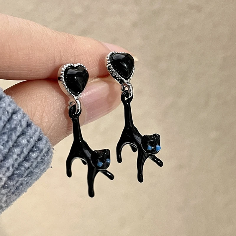 Unique Black Cat Animal Stud Earrings for Women Enamel Drop Statement Jewelry Heart Bow Wedding Party Birthday Lovely Gift
Unique Black Cat Animal Stud Earrings for Women Enamel Drop Statement Jewelry Heart Bow Wedding Party Birthday Lovely Gift