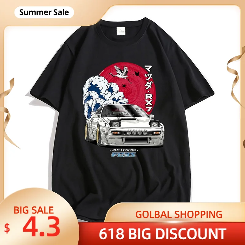 Initial D Anime Graphic T-shirt Women/Men Streetwear For Nippon JDM Mazda RX-7 Turbo Crewneck tshirts Tops Y2k Oversized Cotton
Initial D Anime Graphic T-shirt Women/Men Streetwear For Nippon JDM Mazda RX-7 Turbo Crewneck tshirts Tops Y2k Oversized Cotton