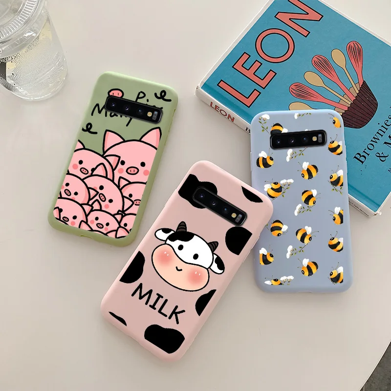 

Cute Animal Phone Case For Samsung Galaxy S10 Lite Painted Silicone TPU Fundas Shell Matte Phone Protective Cases Cover Bumper