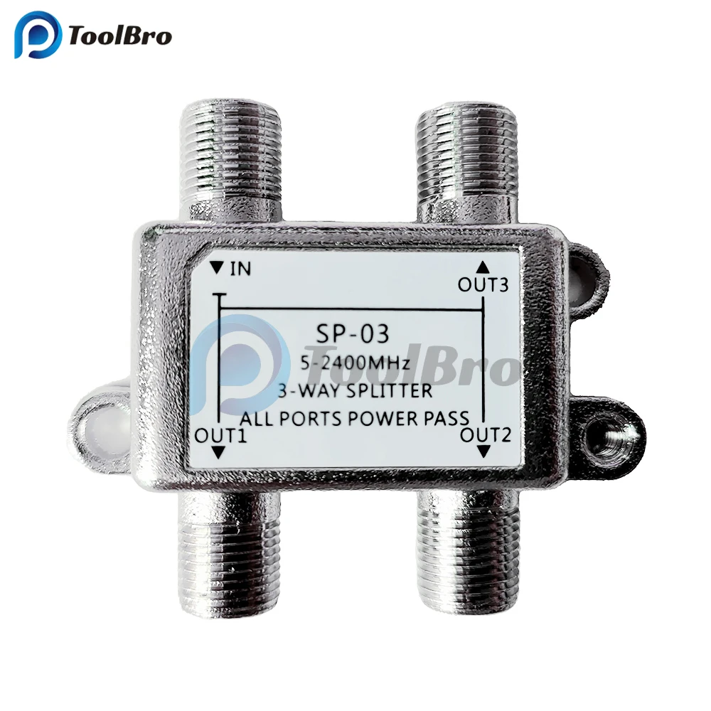 3 Way Splitter TV Satellite Splitter 5-2400MHz Frequency High Isolation Satellite TV Receiver SP-03 for SATV/CATV 
3 Way Splitter TV Satellite Splitter 5-2400MHz Frequency High Isolation Satellite TV Receiver SP-03 for SATV/CATV