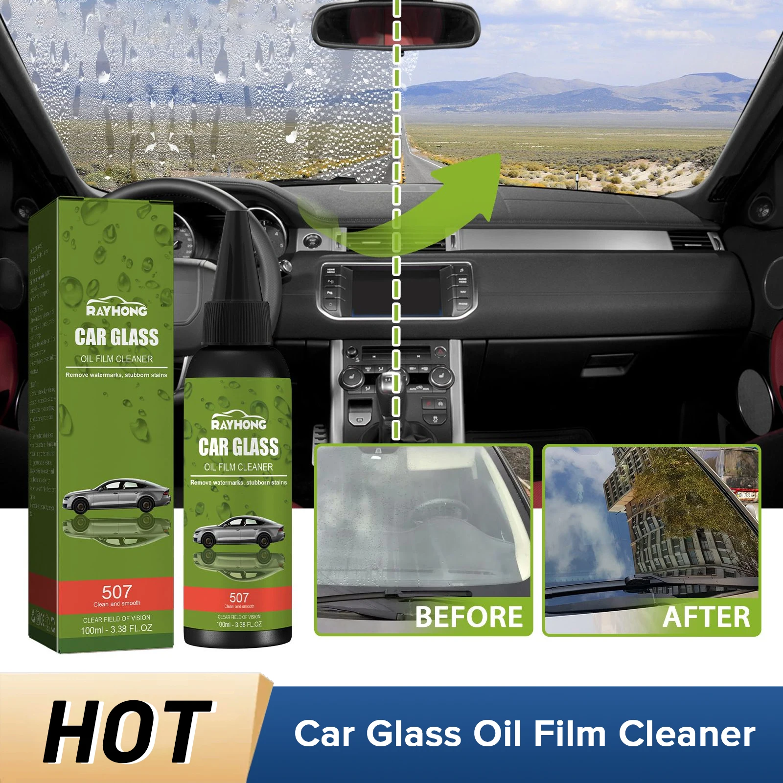 Glass Oil Film Clean Agent Cars Windshield Waterproof Removal Grease Auto Rear Mirror Maintenance Vehicle Window Cleaner Liquid 
Glass Oil Film Clean Agent Cars Windshield Waterproof Removal Grease Auto Rear Mirror Maintenance Vehicle Window Cleaner Liquid