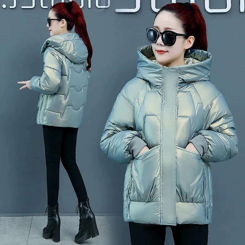 2023 New Glossy Female Down Padded Jacket Winter Warm Thick Loose Cotton Coat Winter Hooded Cotton Padded Jacket Women Outwear
2023 New Glossy Female Down Padded Jacket Winter Warm Thick Loose Cotton Coat Winter Hooded Cotton Padded Jacket Women Outwear