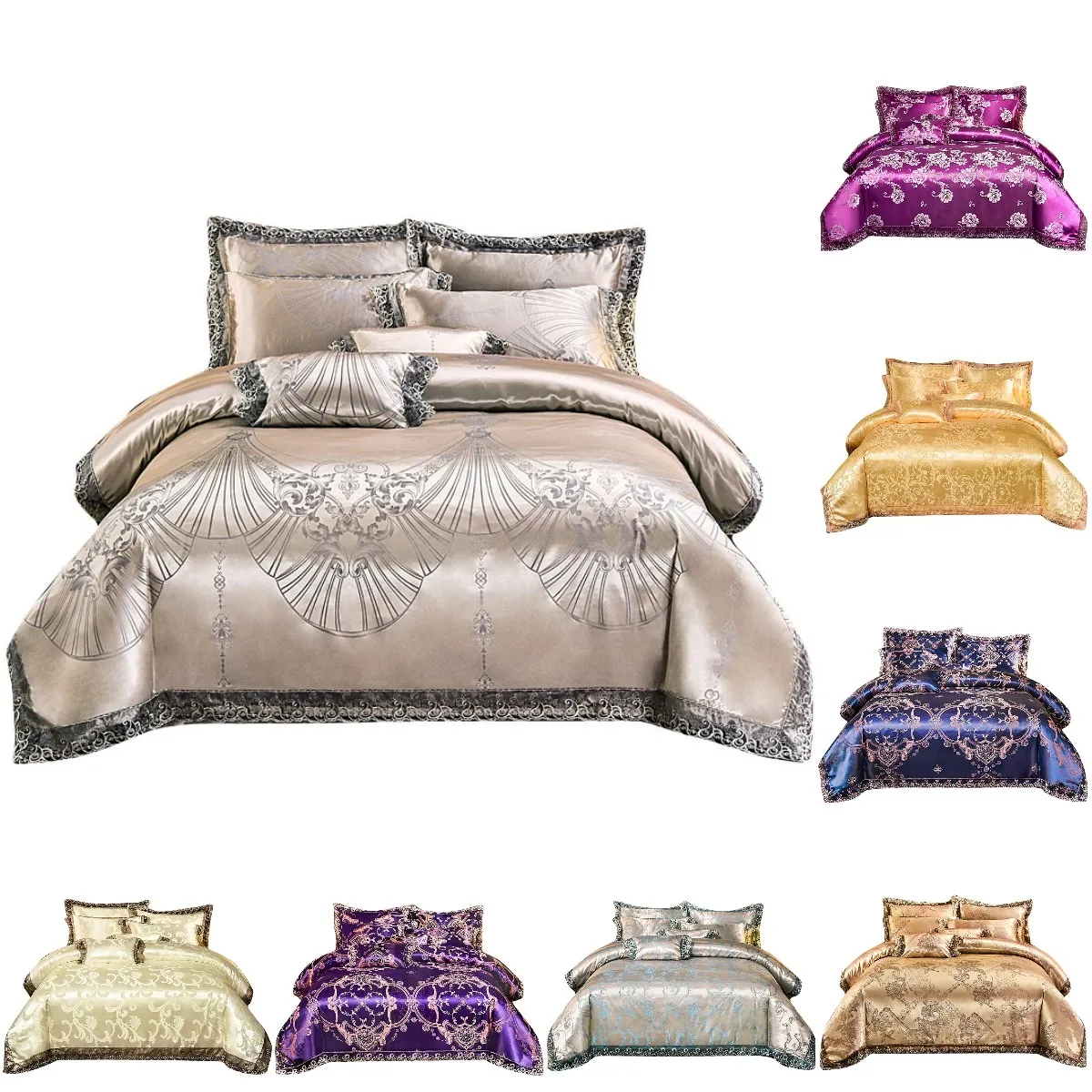 

Luxury Duvet Cover Sets Lace Satin Jacquard Bed set Bedding Set Pillowcase Twin Queen King 2/3/4pcs Morndream Hometexile