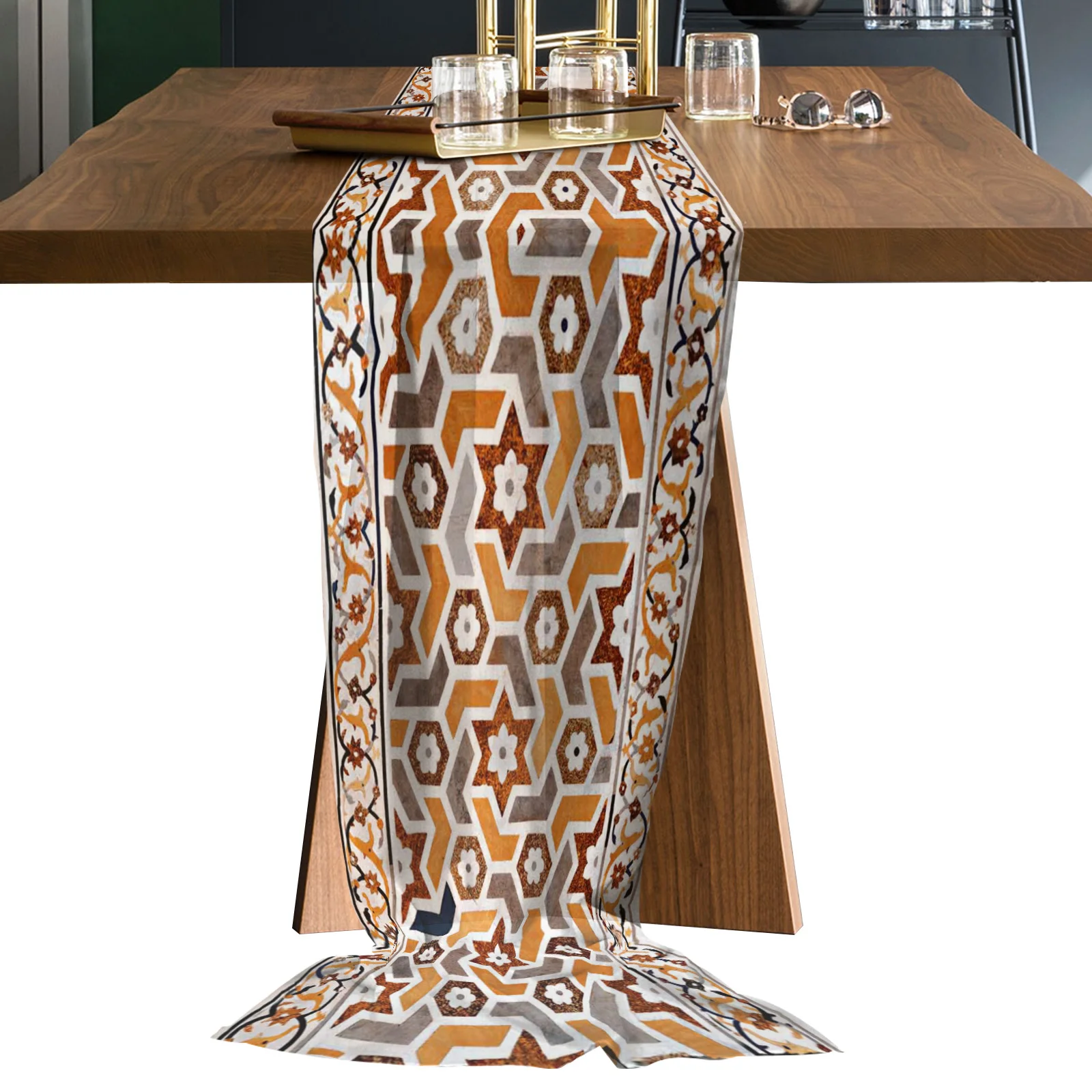 Tiles Texture Colorful Ethnic Sheer Chiffon Table Runners Rustic Gauze Dining Tablecloth Wedding Table Decor Gauze Table Runner
Tiles Texture Colorful Ethnic Sheer Chiffon Table Runners Rustic Gauze Dining Tablecloth Wedding Table Decor Gauze Table Runner